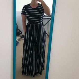Black and white maxi dress